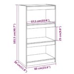 vidaXL Knižnica/deliaca stena medová 60x30x103,5 cm masívna borovica – Obrázok 8