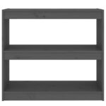 vidaXL Knižnica/deliaca stena sivá 80x30x71,5 cm masívna borovica – Obrázok 5