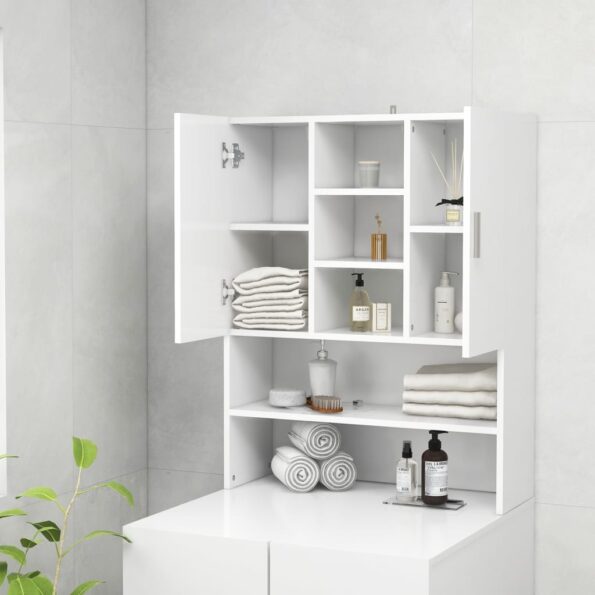 vidaXL Skrinka na práčku biela 70,5x25,5x90 cm – Obrázok 4