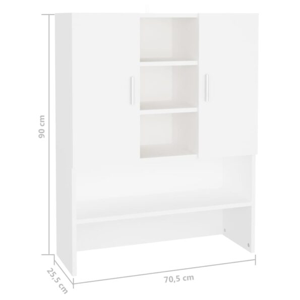 vidaXL Skrinka na práčku biela 70,5x25,5x90 cm – Obrázok 8