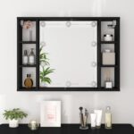 vidaXL Zrkadlová skrinka s LED čierna 76x15x55 cm – Obrázok 5