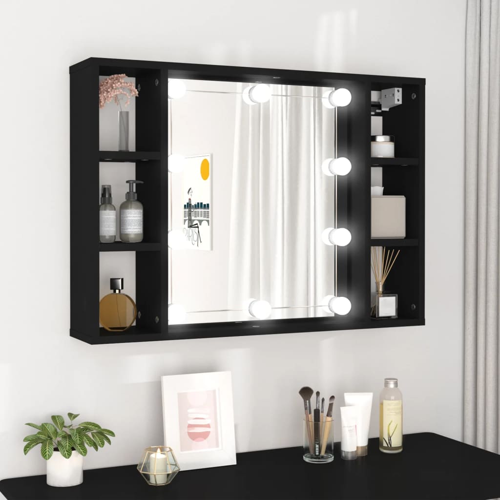 VXL8720286644539_m_en_hd_1.jpg vidaXL Zrkadlová skrinka s LED čierna 76x15x55 cm – Obrázok 1