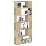 vidaXL Knižnica/deliaca stena, dub sonoma 80x24x186cm kompozitné drevo – Obrázok 3