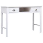 vidaXL Komoda biela 108x45x76 cm masívne drevo paulovnia – Obrázok 2