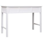 vidaXL Komoda biela 108x45x76 cm masívne drevo paulovnia – Obrázok 5