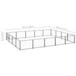 vidaXL Koterec pre psy čierny 20 m² oceľ – Obrázok 6