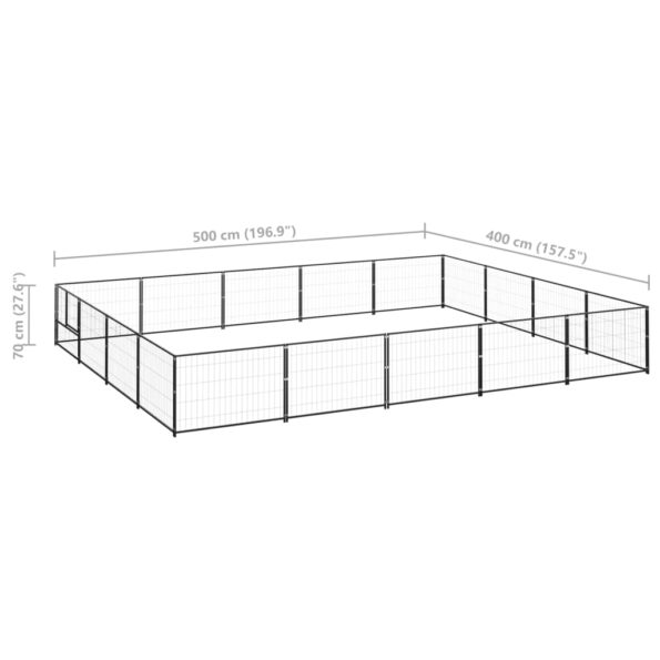 VXL8720286664186_g_en_hd_5.jpg vidaXL Koterec pre psy čierny 20 m² oceľ – Obrázok 6