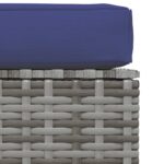 vidaXL Záhradná podnožka so sedákom sivá 70x70x30 cm polyratan – Obrázok 4