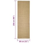 vidaXL Koberec prírodný sisal 80x250 cm – Obrázok 6
