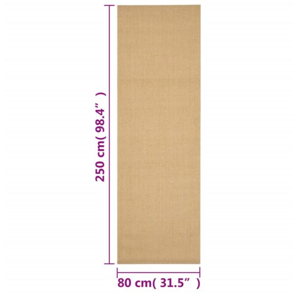 vidaXL Koberec prírodný sisal 80x250 cm – Obrázok 7