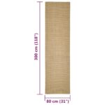 vidaXL Koberec prírodný sisal 80x300 cm – Obrázok 6