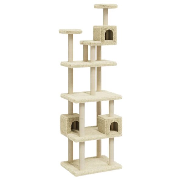 VXL8720286760604_a_en_hd_1.jpg vidaXL Škrabadlo pre mačky so sisalovými stĺpikmi krémové 188 cm – Obrázok 2