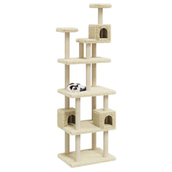 VXL8720286760604_g_en_hd_1.jpg vidaXL Škrabadlo pre mačky so sisalovými stĺpikmi krémové 188 cm – Obrázok 3