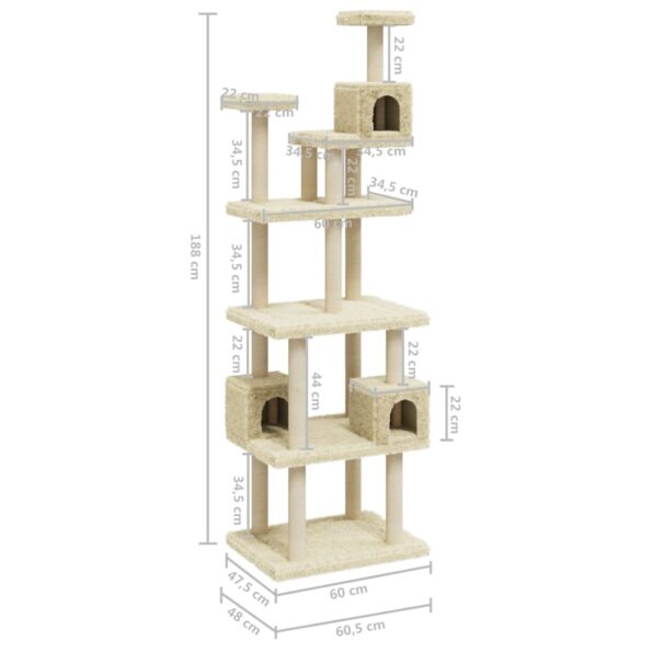 VXL8720286760604_g_en_hd_6.jpg vidaXL Škrabadlo pre mačky so sisalovými stĺpikmi krémové 188 cm – Obrázok 8