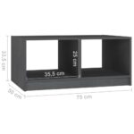 vidaXL Konferenčný stolík sivý 75x50x33,5 cm borovicový masív – Obrázok 8