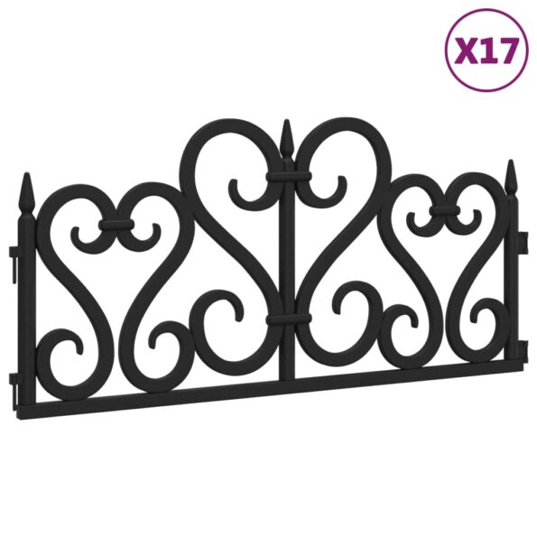 vidaXL Obruba trávnika 17 ks čierna 10 m PP – Obrázok 2