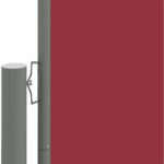 vidaXL Zaťahovacia bočná markíza červená 200x600 cm – Obrázok 3