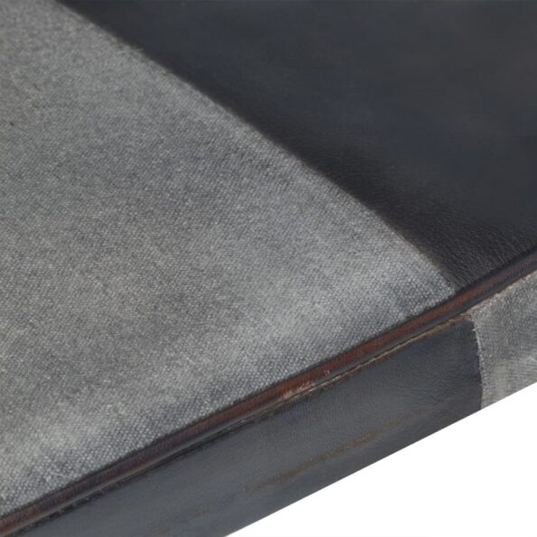 vidaXL Kreslo wingback sivé pravá koža – Obrázok 8