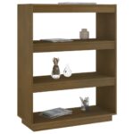 vidaXL Knižnica/deliaca stena medovo-hnedá 80x35x103 cm masívna borovica – Obrázok 4