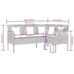 vidaXL 5-dielny záhradný sedací set so sedákmi tvar L polyratan hnedý – Obrázok 11