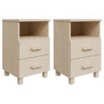 vidaXL Nočné stolíky HAMAR 2 ks, medovo hnedé 40x35x62 cm, masív – Obrázok 2