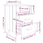 vidaXL Nočné stolíky HAMAR 2 ks, medovo hnedé 40x35x62 cm, masív – Obrázok 8
