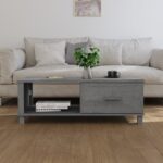 vidaXL Konferenčný stolík HAMAR, tmavosivý 100x55x35 cm, borovica – Obrázok 3