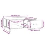 vidaXL Konferenčný stolík HAMAR, tmavosivý 100x55x35 cm, borovica – Obrázok 8