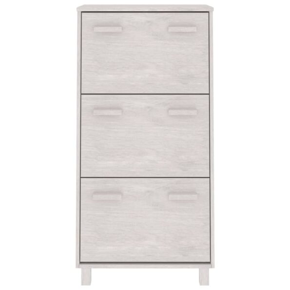 vidaXL Skrinka na topánky HAMAR, biela 59,5x35x117 cm, borovica – Obrázok 5