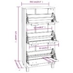 vidaXL Skrinka na topánky HAMAR, biela 59,5x35x117 cm, borovica – Obrázok 8