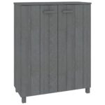 vidaXL Skrinka na topánky HAMAR, tmavosivá 85x40x108 cm, borovica – Obrázok 2