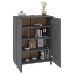 vidaXL Skrinka na topánky HAMAR, tmavosivá 85x40x108 cm, borovica – Obrázok 3