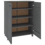 vidaXL Skrinka na topánky HAMAR, tmavosivá 85x40x108 cm, borovica – Obrázok 7