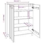 vidaXL Skrinka na topánky HAMAR, tmavosivá 85x40x108 cm, borovica – Obrázok 8