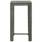 vidaXL 3-dielna záhradná barová súprava s vankúšmi polyratanová sivá – Obrázok 7