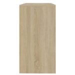 vidaXL Konzolový stolík vo farbe dubu 89x41x76,5 cm oceľový – Obrázok 6