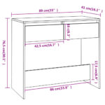 vidaXL Konzolový stolík vo farbe dubu 89x41x76,5 cm oceľový – Obrázok 8