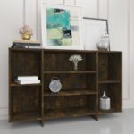 vidaXL Komoda, tmavý dub 120x30x75 cm, kompozitné drevo – Obrázok 4