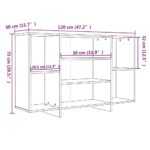 vidaXL Komoda, tmavý dub 120x30x75 cm, kompozitné drevo – Obrázok 7