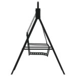vidaXL Hojdačka 124 cm čierna oceľová – Obrázok 4