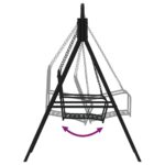 vidaXL Hojdačka 124 cm čierna oceľová – Obrázok 7