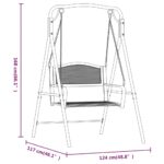 vidaXL Hojdačka 124 cm čierna oceľová – Obrázok 8