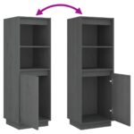 vidaXL Komoda sivá 37x34x110 cm masívna borovica – Obrázok 7