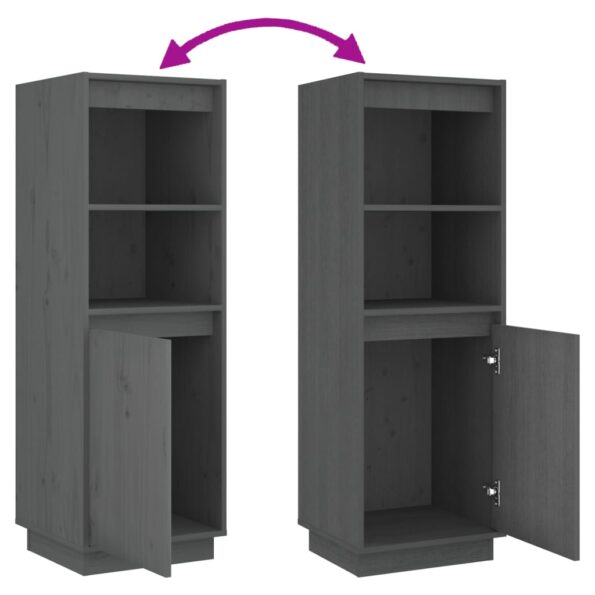 vidaXL Komoda sivá 37x34x110 cm masívna borovica – Obrázok 7