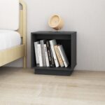 vidaXL Nočné stolíky 2 ks sivé 40x30x40 cm masívne borovicové drevo – Obrázok 3