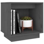 vidaXL Nočné stolíky 2 ks sivé 40x30x40 cm masívne borovicové drevo – Obrázok 4