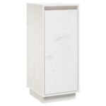 vidaXL Komoda biela 31,5x34x75 cm borovicový masív – Obrázok 2