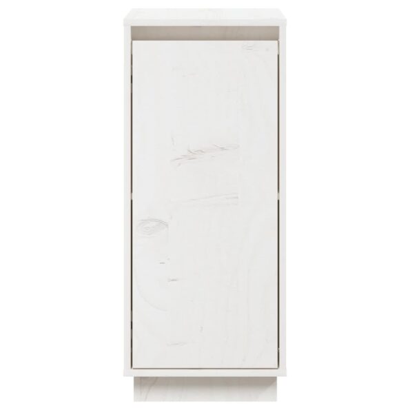 vidaXL Komoda biela 31,5x34x75 cm borovicový masív – Obrázok 6