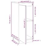 vidaXL Komoda biela 31,5x34x75 cm borovicový masív – Obrázok 9
