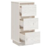 vidaXL Komody 2 ks biele 32x34x75 cm borovicový masív – Obrázok 6